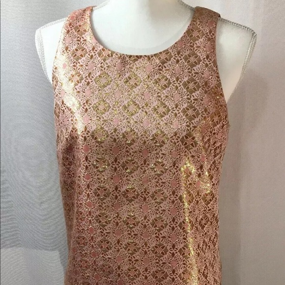 J. Crew Pink and Gold Blouse - Picture 1 of 5